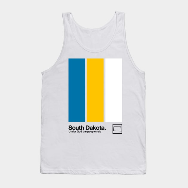 South Dakota Flag // Original Aesthetic Colors Artwork Design Tank Top by DankFutura